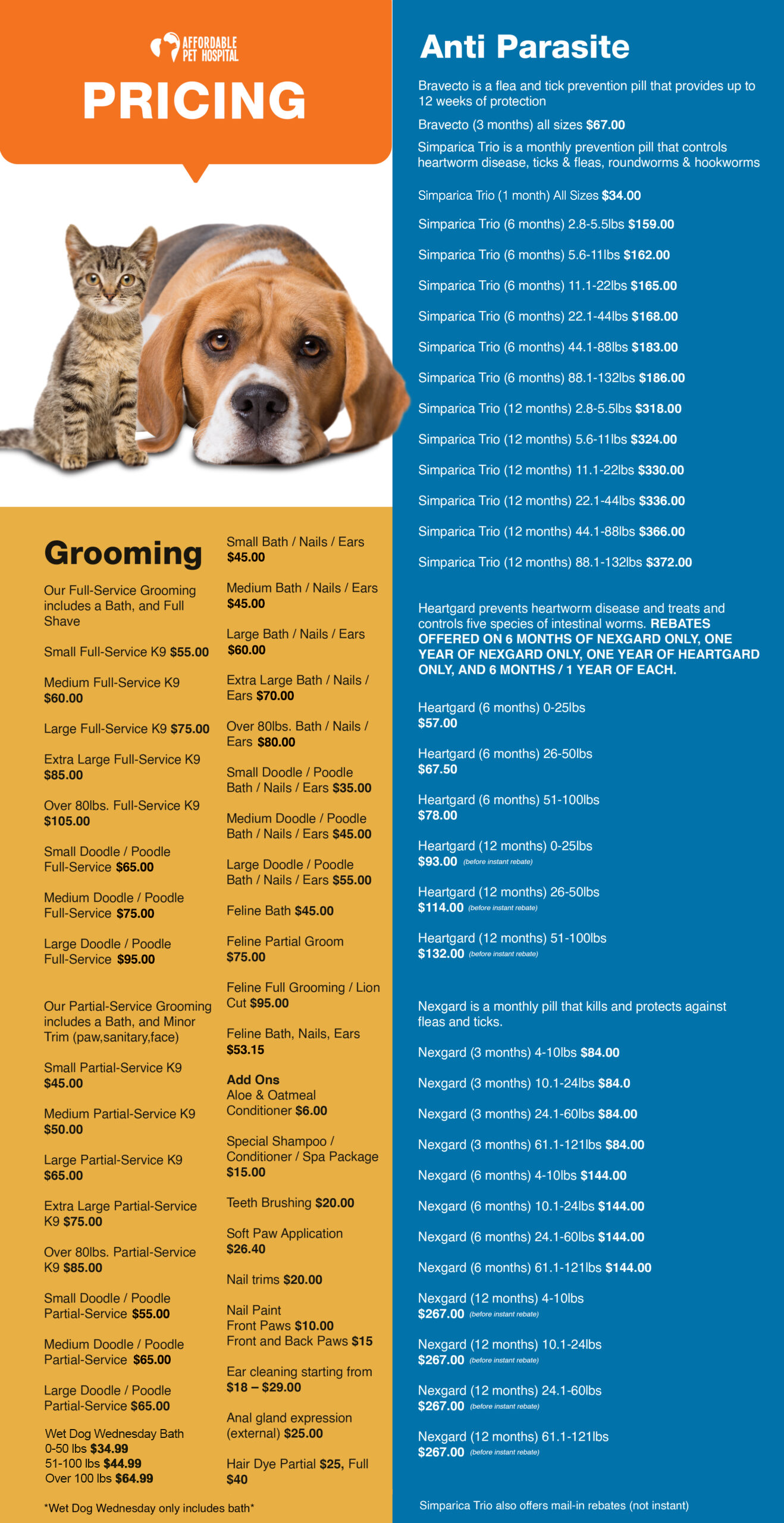 Affordable pet clinic store prices